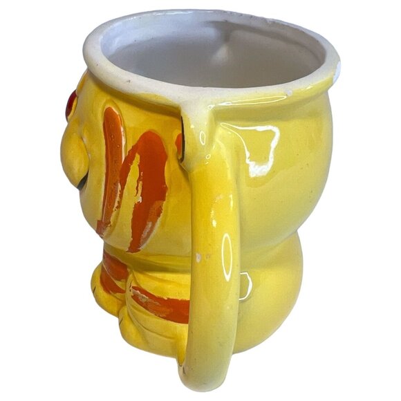 1973 Holt Howard Smiling Tiger Childs Mug Cup Made Japan Ceramic Yellow Chips - Picture 6 of 8